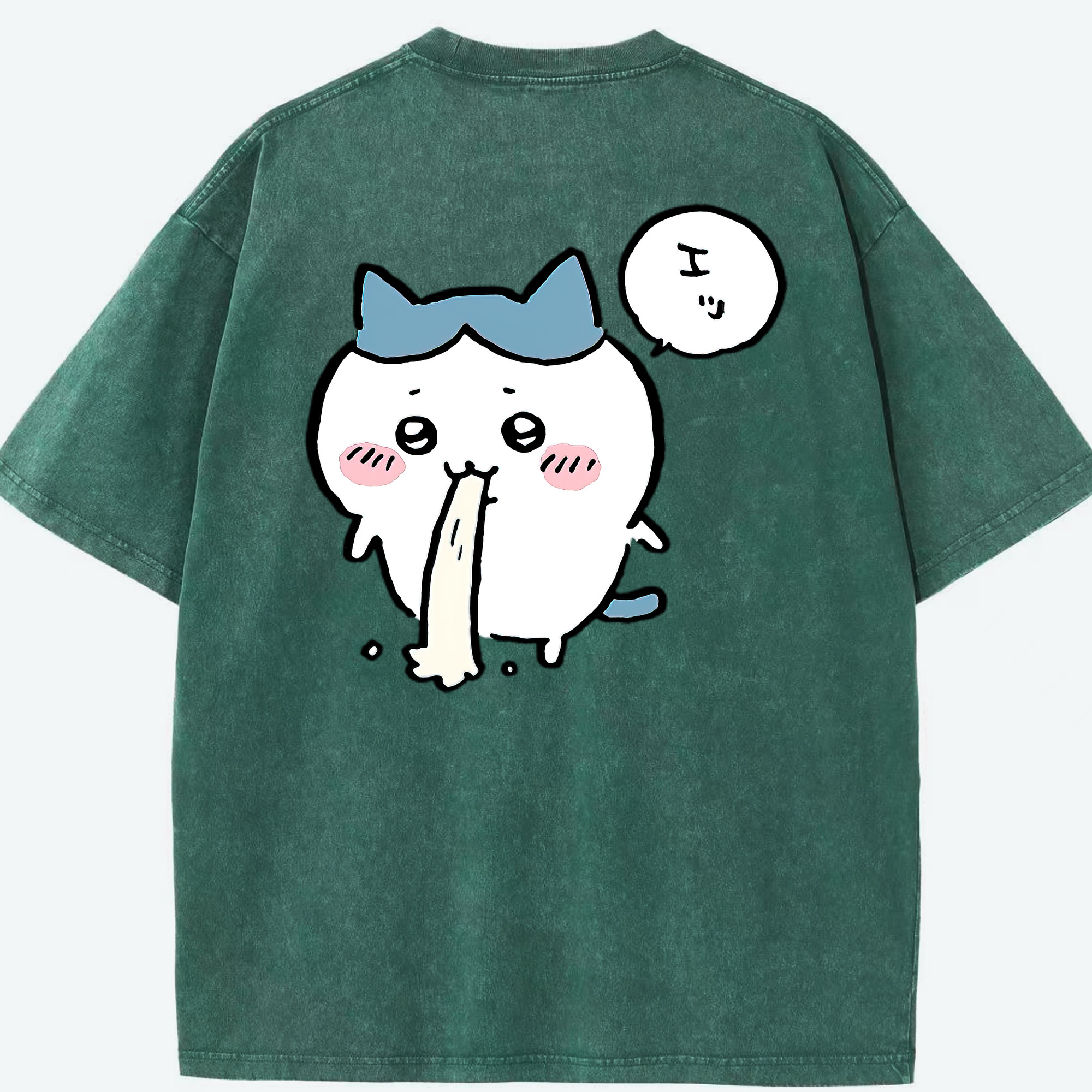（画像用） ちいかわ ハチワレ Chii-kawa hachiware 綿100% ヴィンテージ風 半袖Tシャツ（背面プリント）